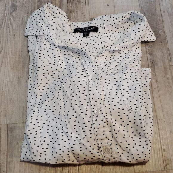 Velvet heart large women's button down blouse - Picture 3 of 12